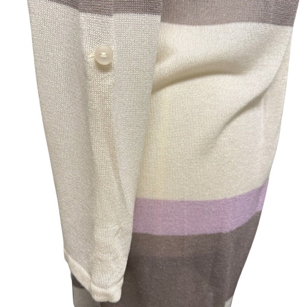 Cato Est 1946 Sweater Womens Small Multicolor Striped Cardigan Open Front - Picture 6 of 16
